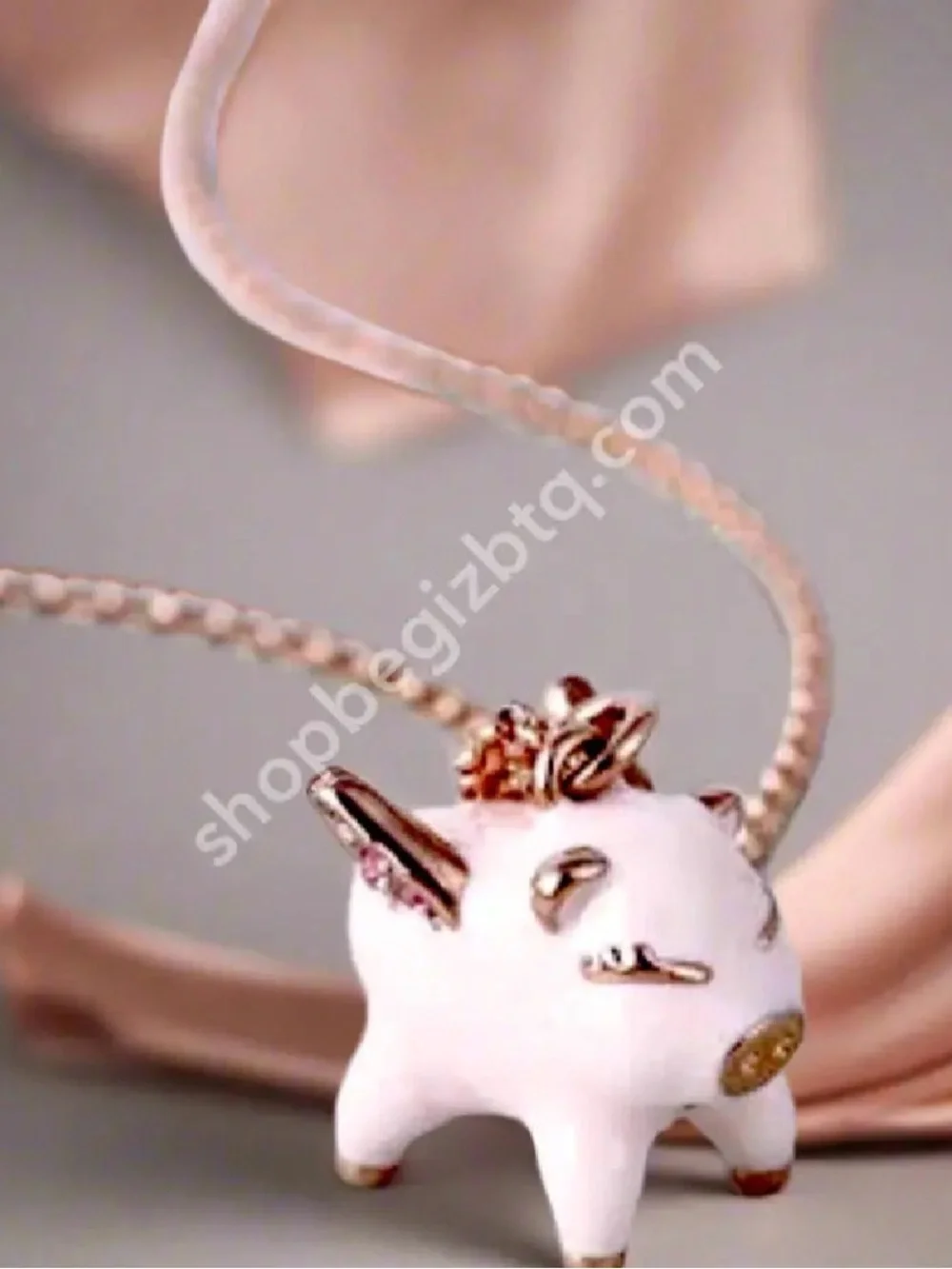 Kate Spade Authentic Cute Necklace Drop Flying Pig Lever Back Pink & Rose Gold